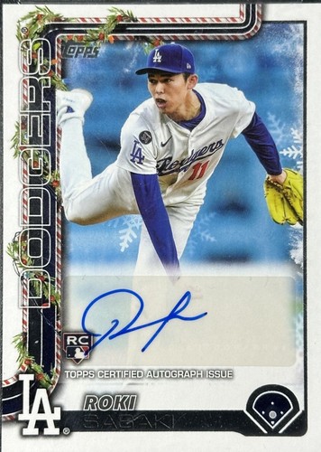 2025 Topps Chrome Holiday Roki Sasaki RC #/199 HC23 LA Dodgers WS 