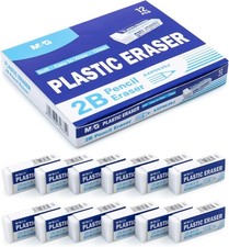 12 Pack Pencil Erasers Small White Rubber Eraser for Kids School Students Office