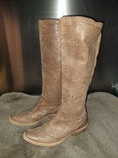 ESPRIT Sommerstiefel  braun Gr. 39  perforiertes Leder Boho Style