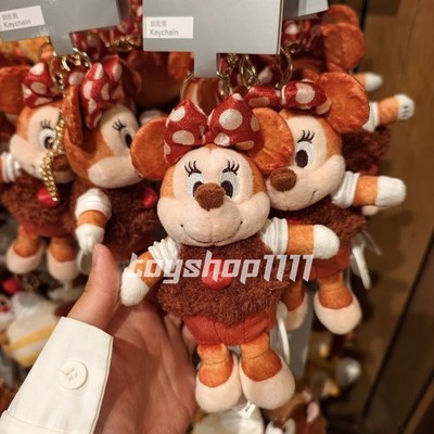 2026 Shanghai Disney Urban Coffee Minnie mouse cake Plush Keychain bag Charm