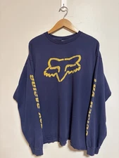 Vintage 90s Fox Racing Long Sleeve Graphic T-Shirt Faded Distressed Men’s Medium