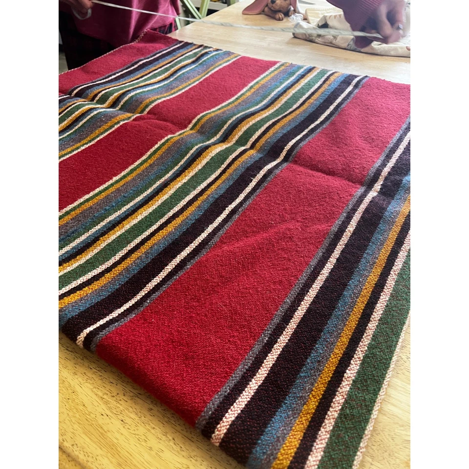 Manta de lana natural estilo Kilim vintage Sundance Catalogue Co. a rayas  Foto 4 de 4