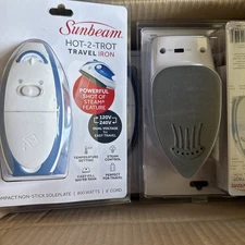 NEW* Sunbeam Hot-2-Trot Travel Non-Stick Soleplate Compact Steam Iron, 800 Watts