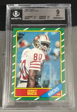 1986 Topps Football Jerry Rice 49ERS #161 RC Rookie BGS Mint 9 w/ 9.5 sub grade