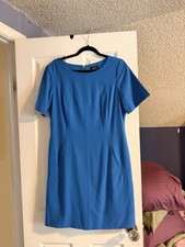 Tahari Arthur S. Levine Women’s Short Sleeve Sheath Dress Capri Blue Size 12