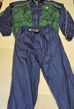 Vintage 90s Adidas Medium Tracksuit Jacket Pants Set Windbreaker Green Trefoil