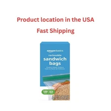 Reclosable Sandwich Double Zipper Storage Bags,100 Count,Pack of 1