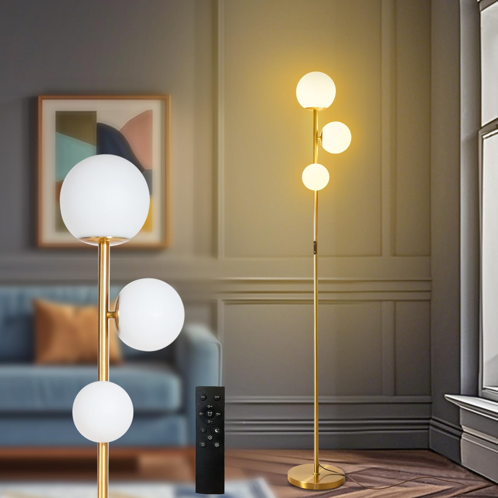 Lampadaire LED vintage 3 lumières pour illuminer les pièces sombres