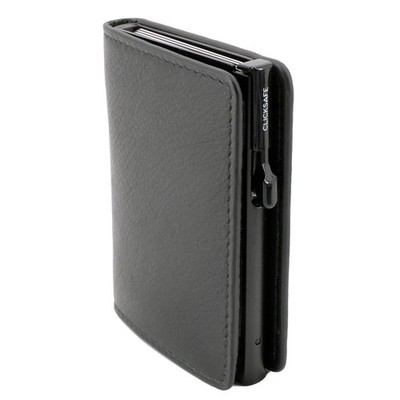 Clicksafe Börse SLIM mit Reißverschlussmünzfach RFID Safe schwarz (985201)