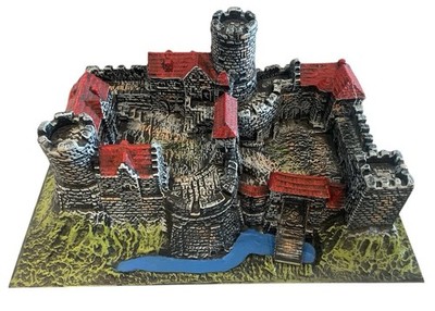 Original Hausser Elastolin Ritterburg Burg Zugbrücke 76x55x28 Figuren Ritter Vin