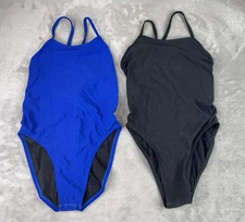 Jolyn 1-Piece Swimsuit Lot Of 2 Size 28 Tie-Back – Blue & Black Women’s Swim