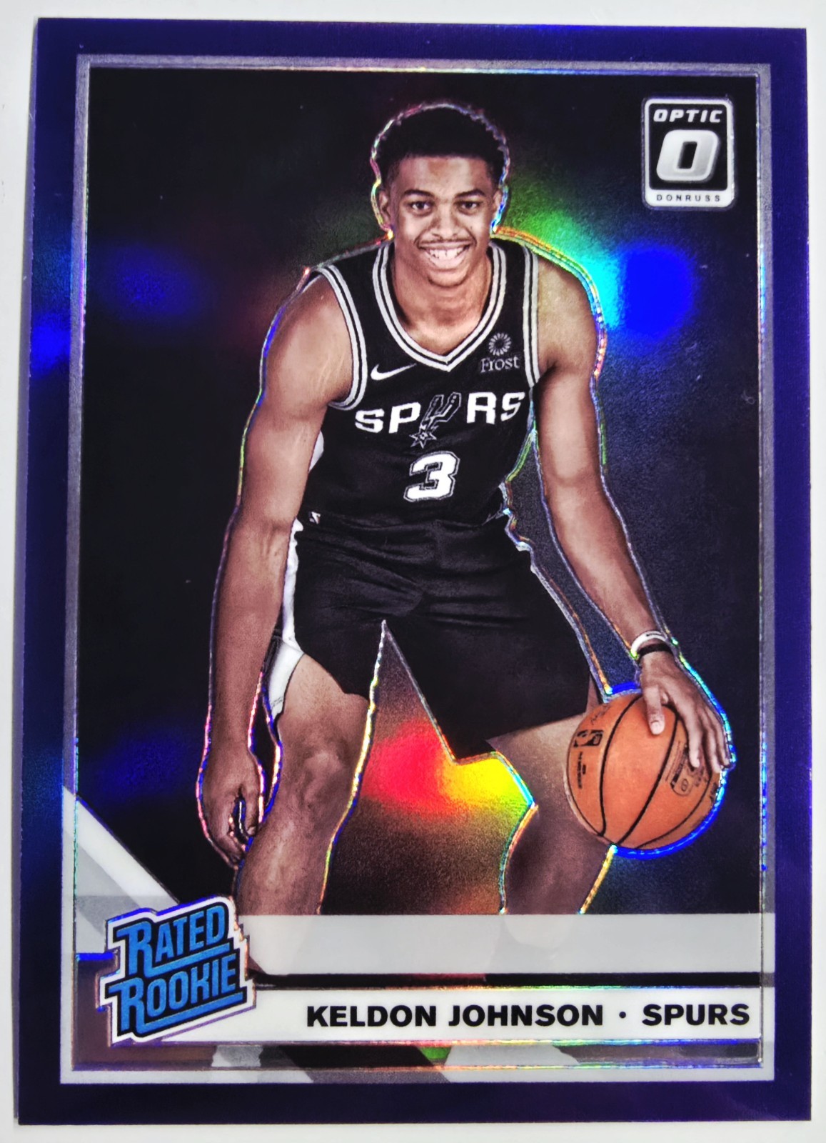 2019-20 Panini Donruss Optic Rated Rookie Purple Holo Prizm Keldon Johnson #186