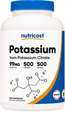 Nutricost Potassium Citrate 99mg, 500 Capsules - Gluten Free & Non-GMO