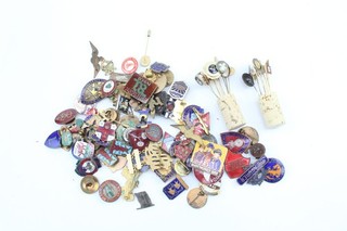 Pin Badges Vintage Assorted Inc Enamel RAF Girl Guides Butlins Stick Pins