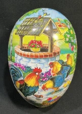 Vintage Echt Erzgebirge German Easter Egg Paper Mache, Egg Tree & Wishing Well