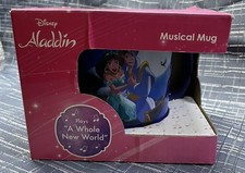 Disney Aladin Musical Mug Plays “A Whole New World'' Aladin Movie New Open Box