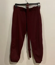 Alleson Womens Burgandy Fastpitch Softball Pants And Belt Medium