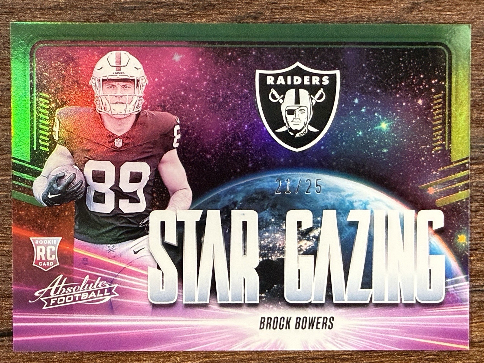 Brock Bowers Panini Absolute Star Gazing #SGBBS Green Spectrum