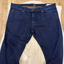 Image of Mens HUGO BOSS DELAWARE Stretch Slim Straight Blue Jeans W34 L32