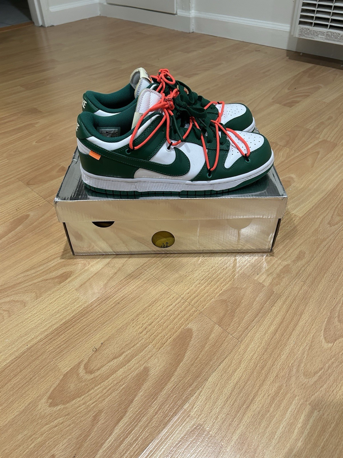 OFF WHITE X NIKE Taglia 10 Nike Dunk Low x OFF WHITE verde pino 2019