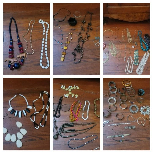 Large Bulk Costume Jewelry Lot Necklaces Bracelets Vintage Mixed Styles Beads