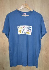 The North Face Leaf Drawing Graphic Print Blue T Shirt - Extra Large XL 