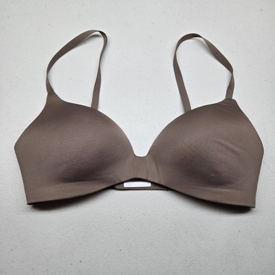 Uniqlo Women Bra 30/32 B C Brown T Shirt Wireless Lightly Lined Adjustable