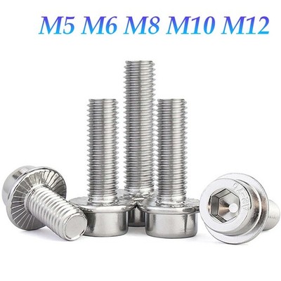 Zylinderschraube mit Flansch Innensechskant Kopf M5 M6 M8 M10 M12 A2 Edelstahl