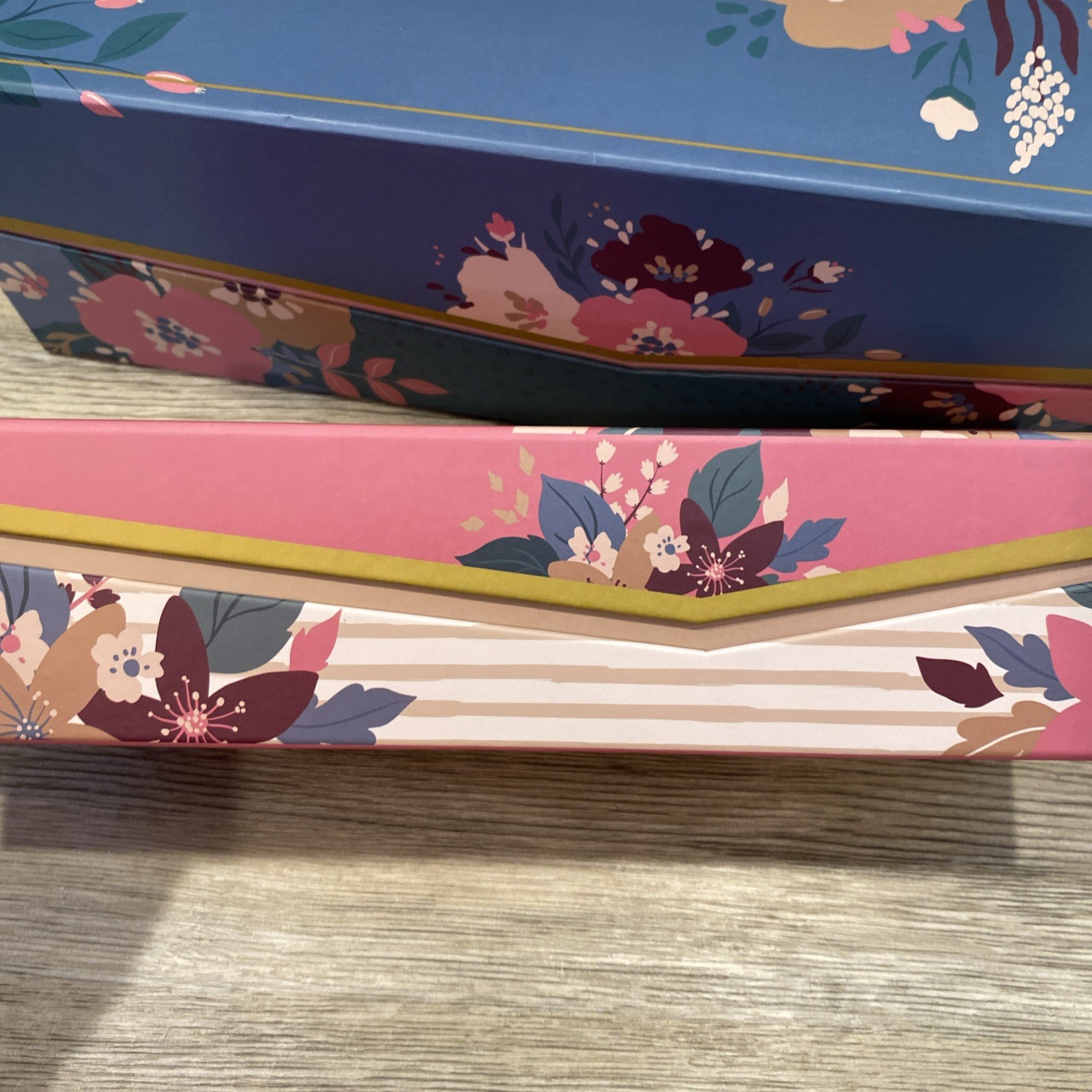 Decorative storage box set by old East Main company magnetic closure