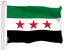 G128 Republic of Syria Flag 3x5 Ft LiteWeave Printed 150D Polyester Country Flag