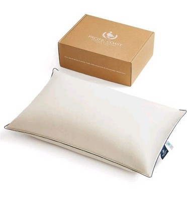 Pacific Coast Queen Size Down Pillow 100% Organic Cotton Shell, 650 Fill Power