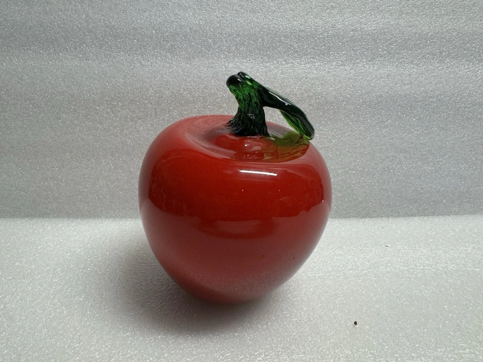 Vintage Murano Style Hand Blown Art Glass Red Apple