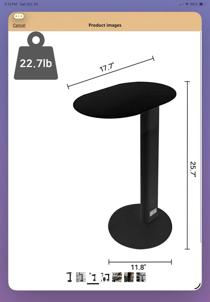 Mesa de centro oval minimalista acabamento moderno areia resistente a riscos base estável fo - Imagem 3 de 4