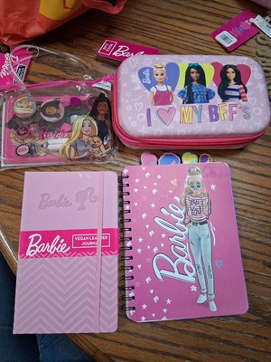 BARBIE School Supplies Notebooks Stationary Pouch Pencil Holder Fabric Box NWT