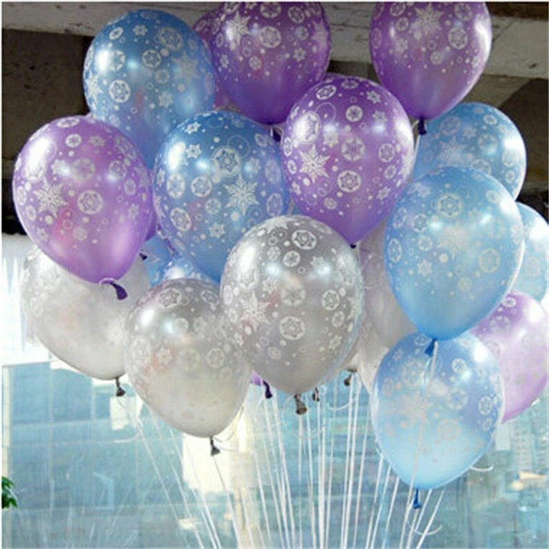 Frozen themed Party Purple Tissue Tassel &Balloons Baby Shower birthday party - Image 2 of 3