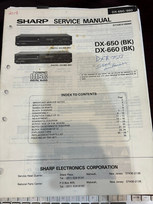 ORIG. SHARP DX-650 DX-650 (BK) DX-660 DX660 Repair & Service Manual *ORIGINAL*