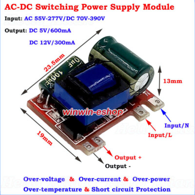 AC-DC Buck Step Down Converter AC110V 220V 230V to 5V 12V Isolated Switch Board