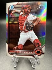 2022 Bowman Draft Chrome Base Refractor #BDC-55 Logan Tanner - Cincinnati Reds *