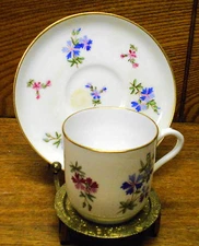 Floral Spode Demitasse Cup & Saucer - Bailey Banks & Biddle Philadelphia
