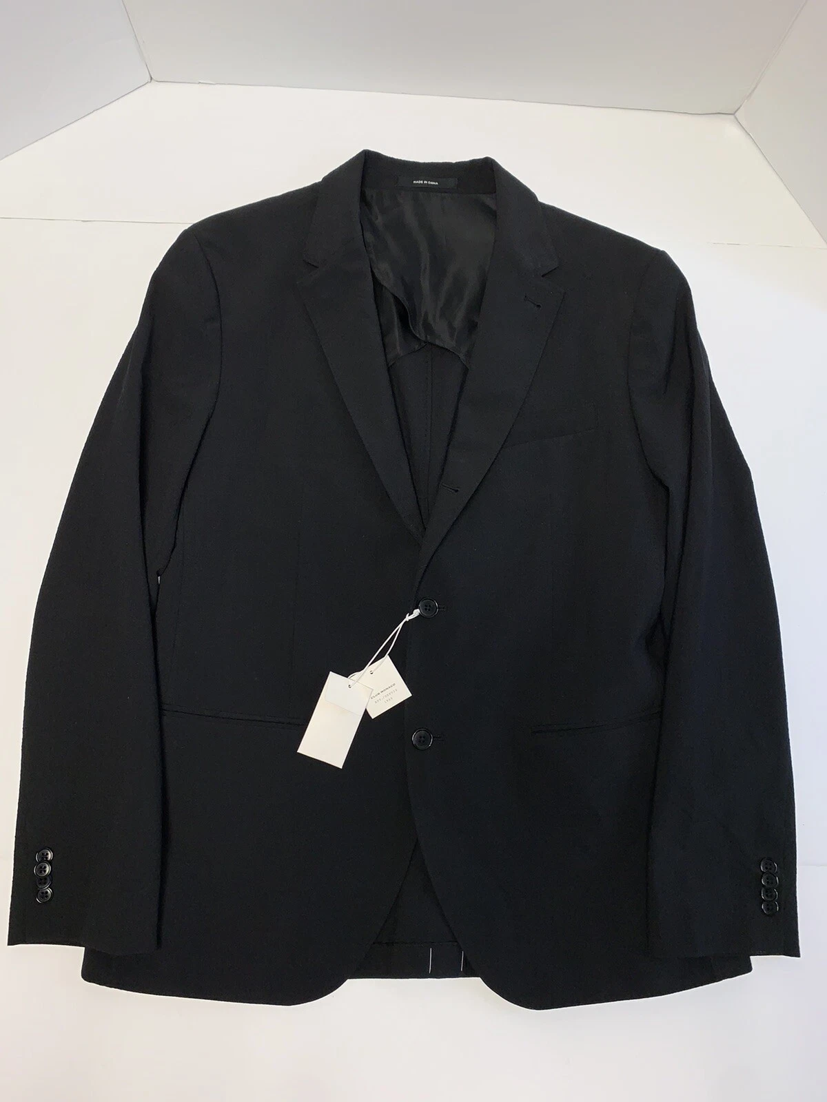 CLUB MONACO GRANT TEXTURE BLAZER Black Slim Fit Mens Suit Jacket Sz 42*