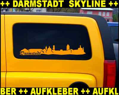 Samunshi Aufkleber Darmstadt Skyline Autoaufkleber   25 Farben 8 Größen 