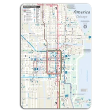 Explore Chicago: Downtown Transit Map Sign