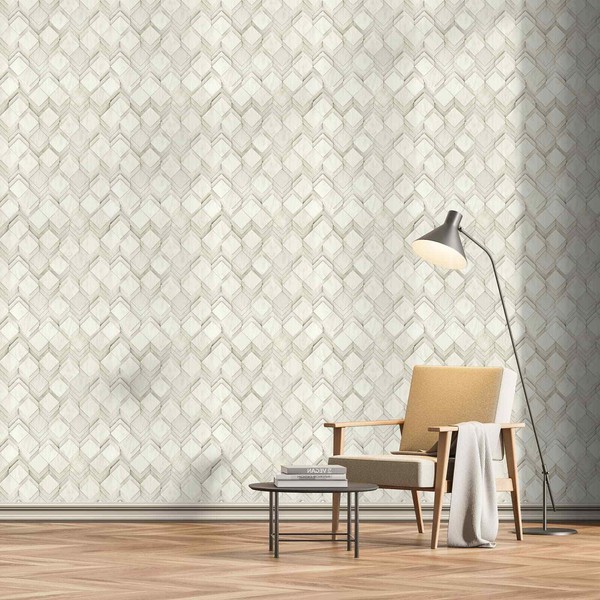 Vliestapete 3D-Effekt Grafisch Muster Holzoptik Creme Grau 81679 (4,31€/1Qm)-image
