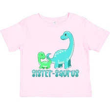 Inktastic Sister-saurus Cute Brontosaurus Family Toddler T-Shirt Siblings Kids