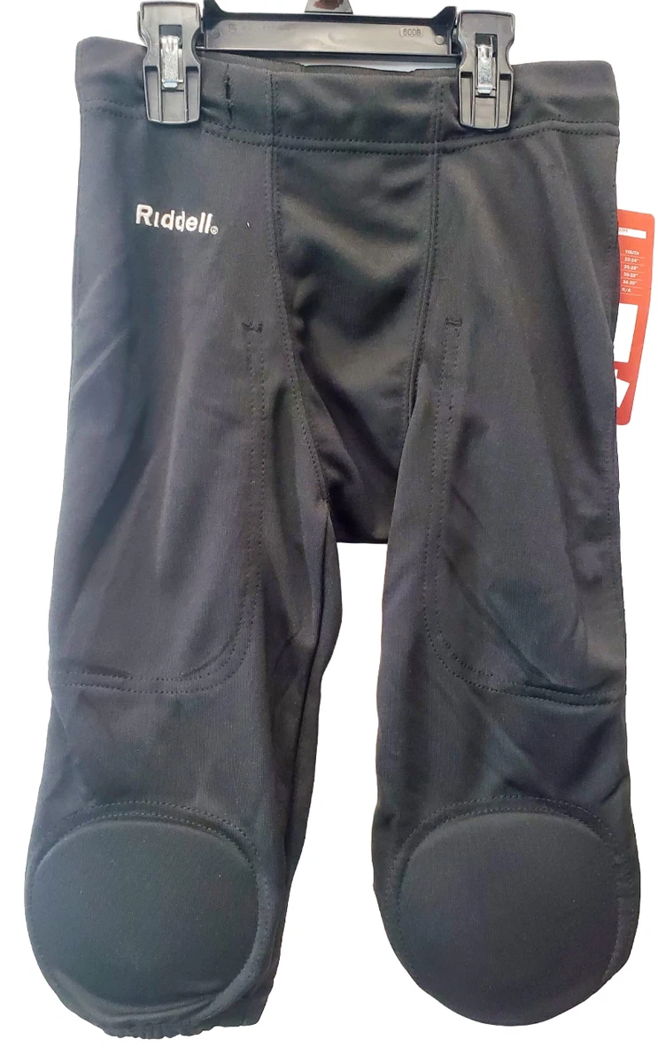 Riddell Adult Practice Football Pants with Knee Pads - Black, Medium