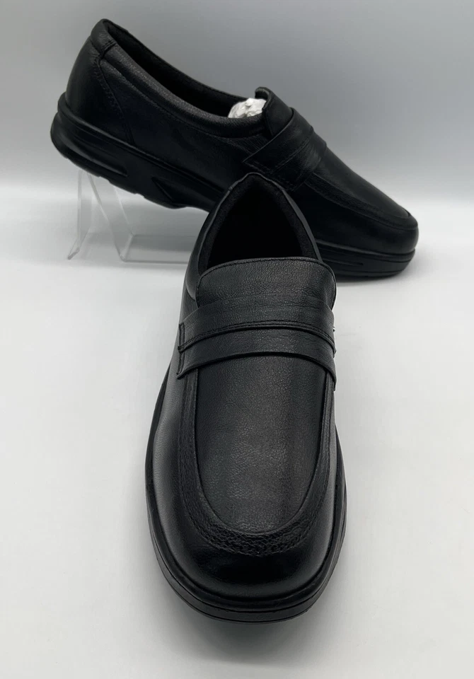 Zapatos Mocasines John Blair Para Hombre Cuero de Cabra Negro Sin Cordones 🌺 Talla 11M NUEVO Foto 2 de 4