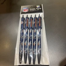 Denver Broncos NFL Click Pens Style 5 Pack Black Ink 