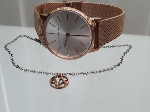 New ARMANI EXCHANGE AX Ladies watch + AX Bracelet RRP£280 Gift Set for Her A42 - Picture 13 of 23