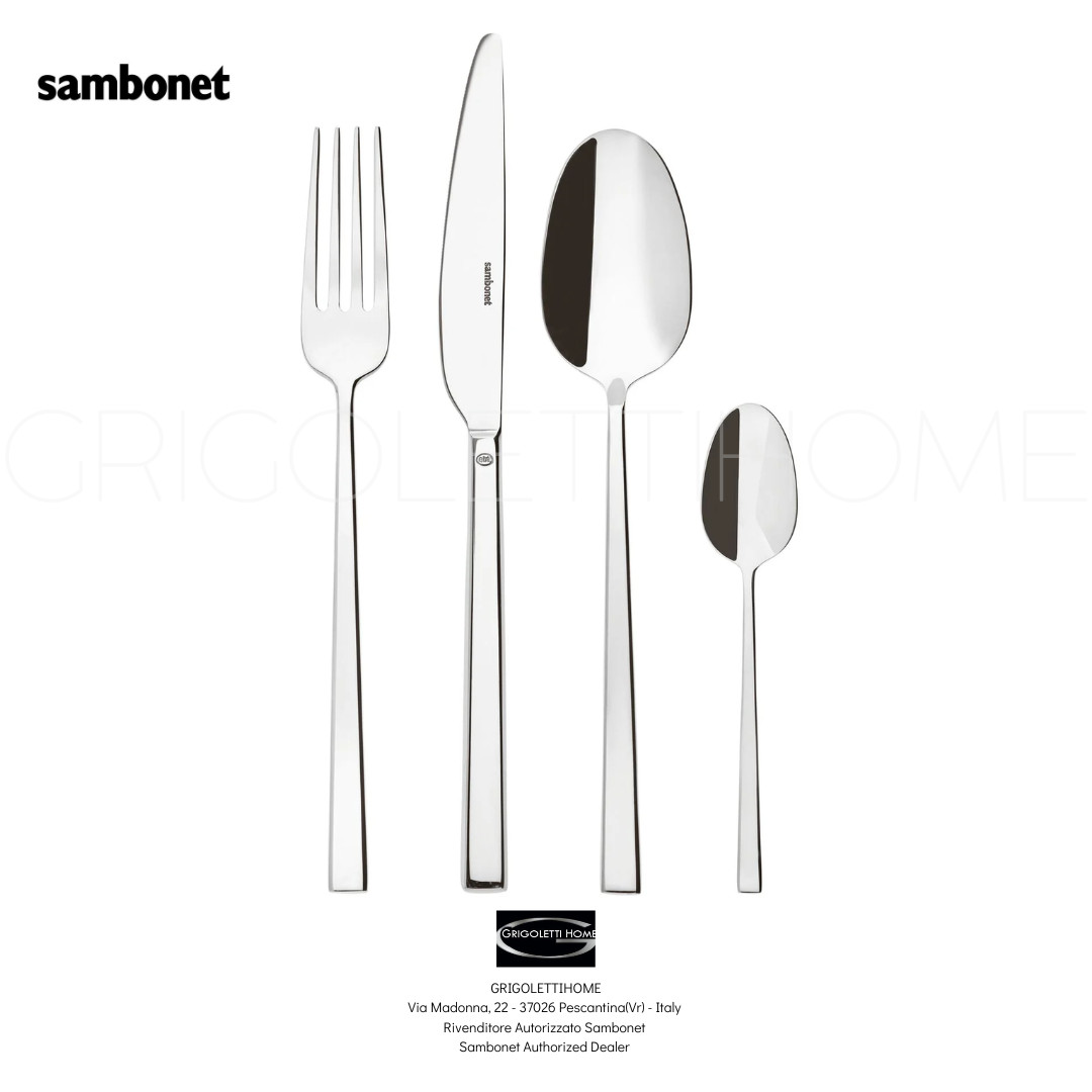 Sambonet Rock Stainless Steel Cutlery Set 24 Pcs for 6 - Dishwasher Safe