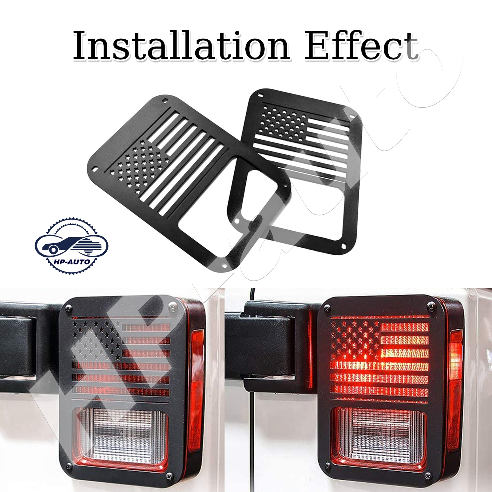 For 2007 2018 Jeep Wrangler JK Tail Light Trim Covers Frame “USA Flag” Style eBay